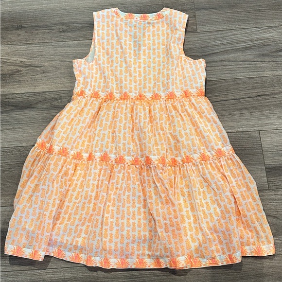 Vineyard Vines Orange Tiered Pineapple Sleeveless Dress Size Small - Picture 4 of 8